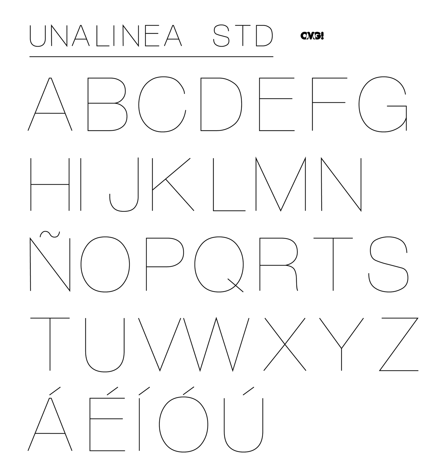 Fuente Unalinea STD – Tipografía optimizada para corte láser