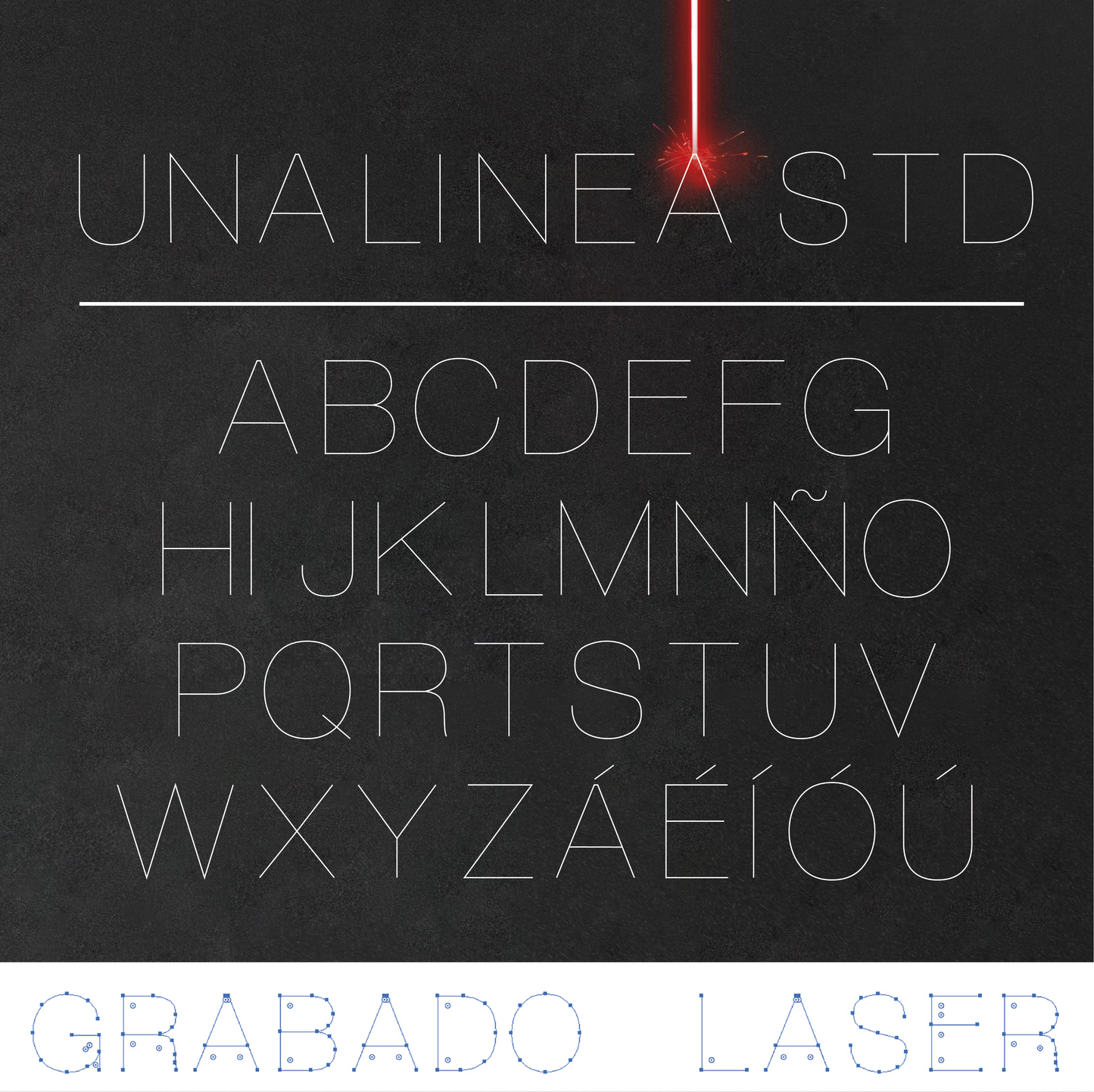 Fuente Unalinea STD – Tipografía optimizada para corte láser